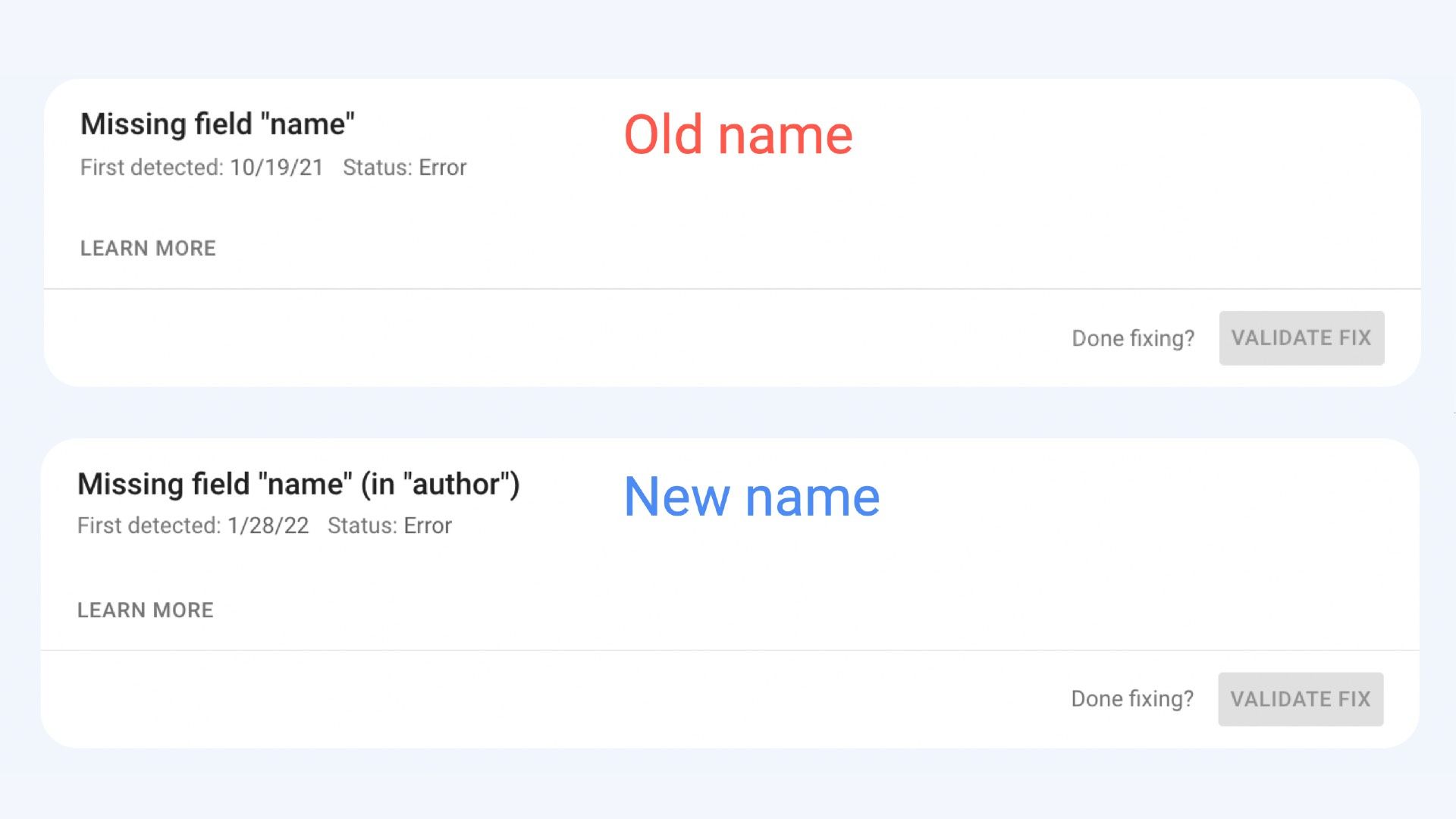 Google adds context to structured data issues in Search Console