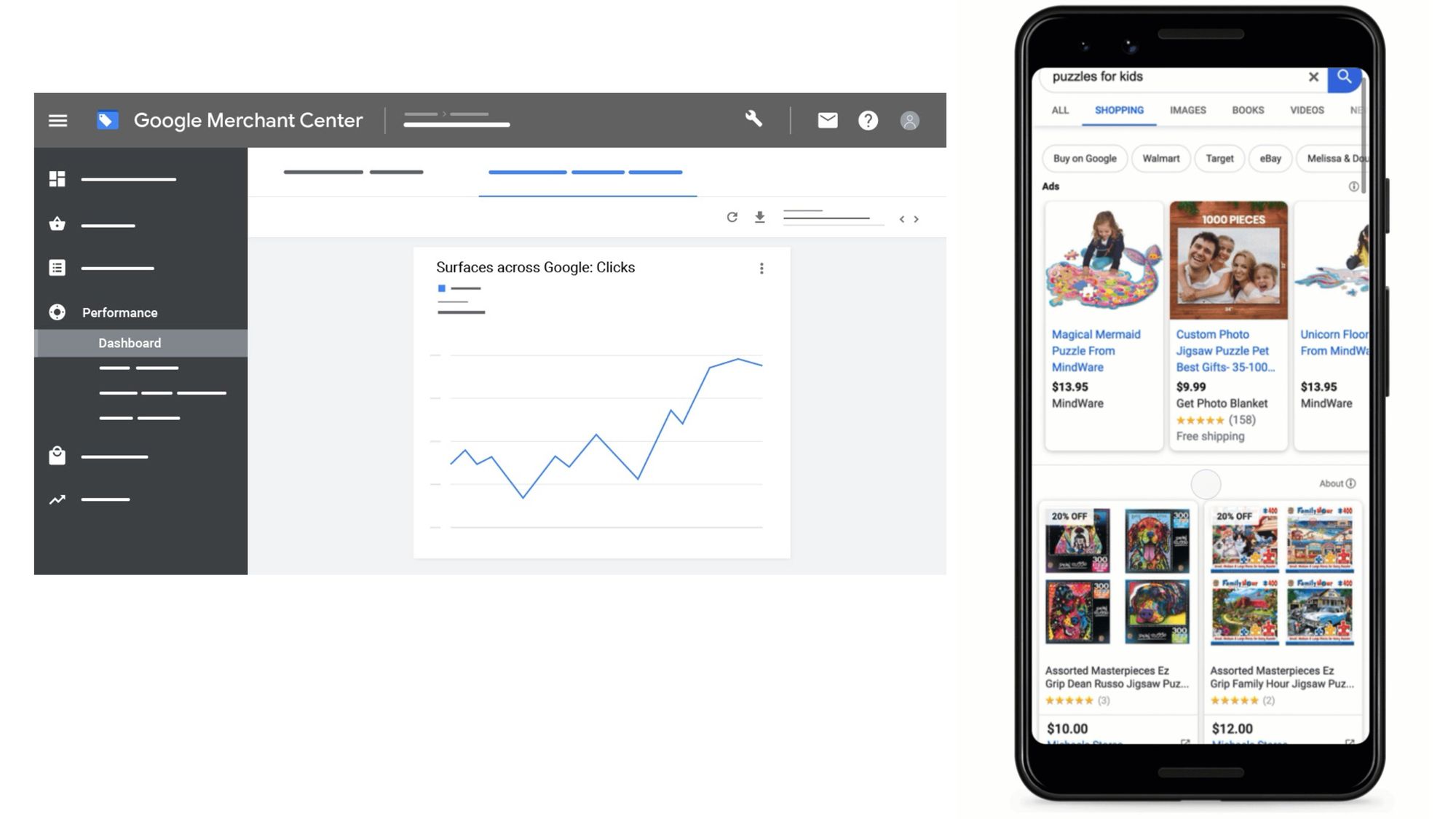 Google opens the search results on the Google Shopping tab for free listings