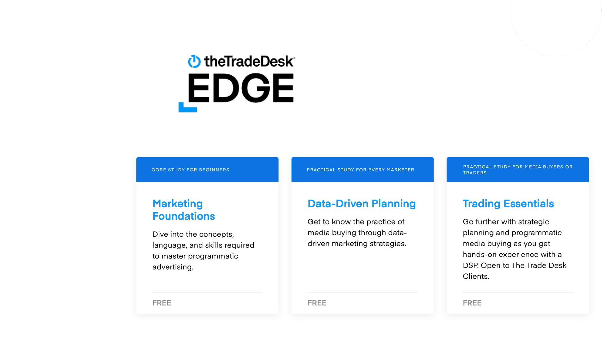 The Trade Desk certifications now for free until end of 2020