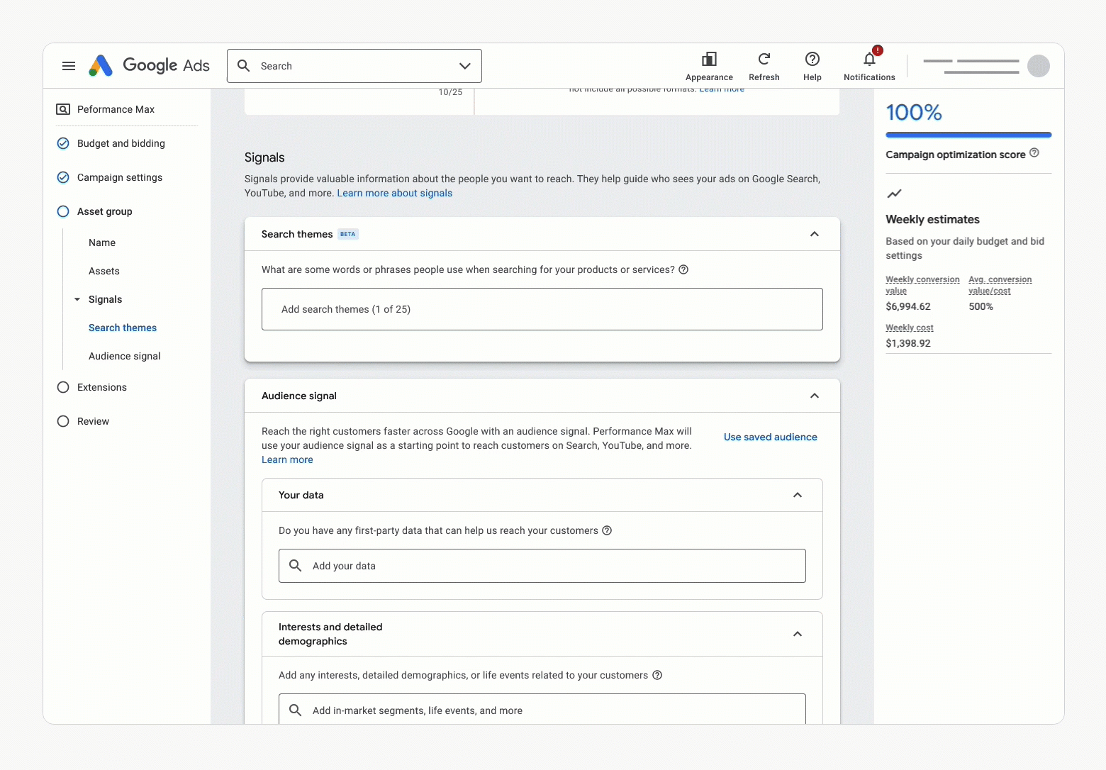 Google Ads Introduces Search Themes for Performance Max