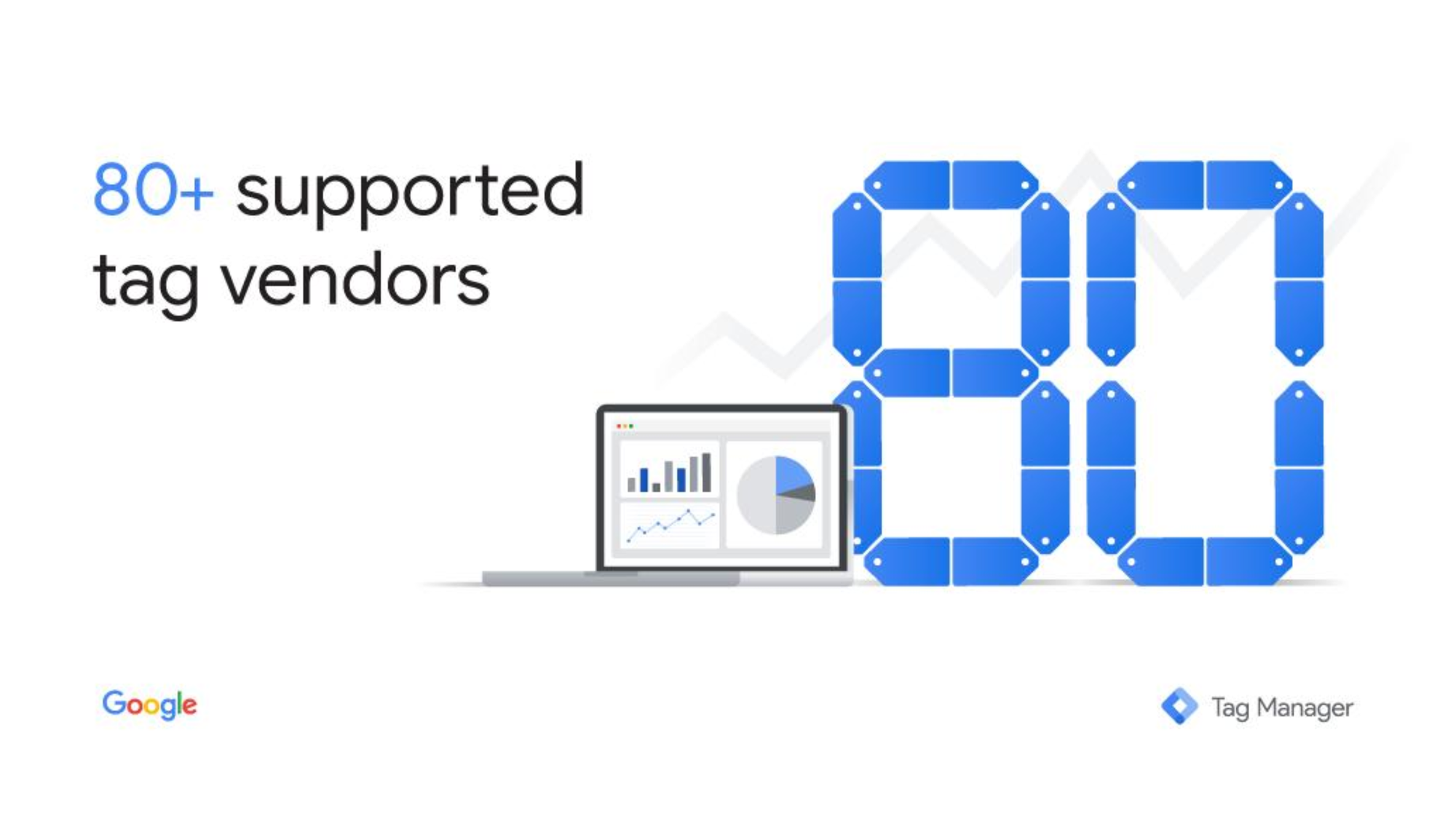 Google now supports more than 80 different vendors on Tag Manager