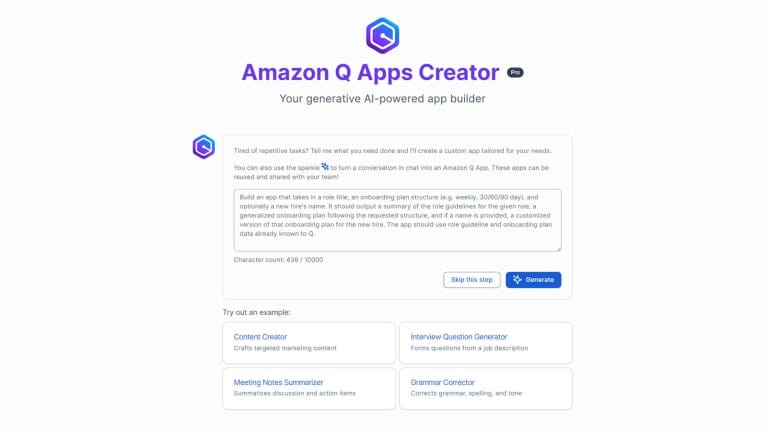 Amazon Q Apps Creator