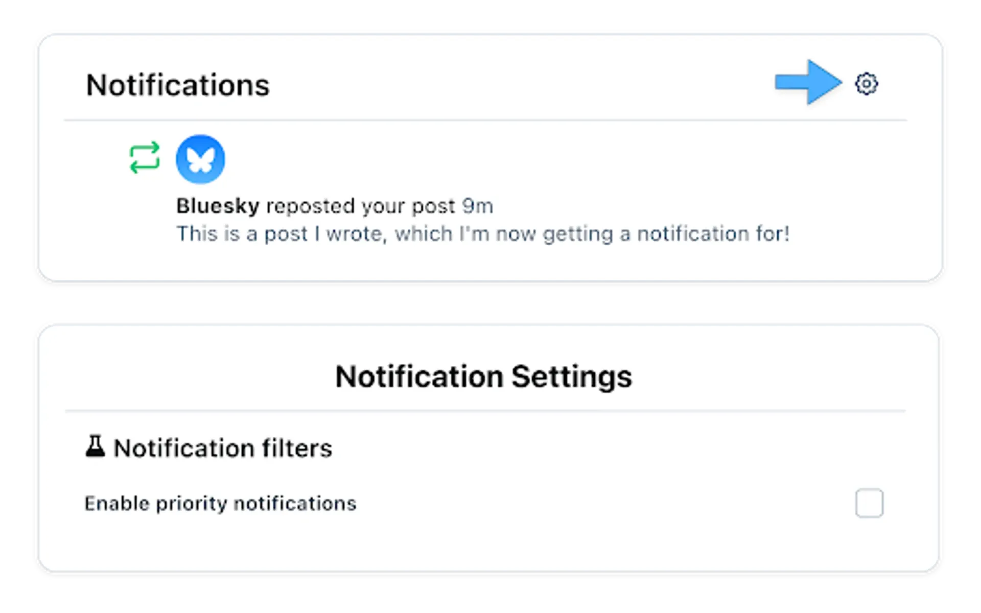 Find the priority notifications filter setting in the Notifications tab