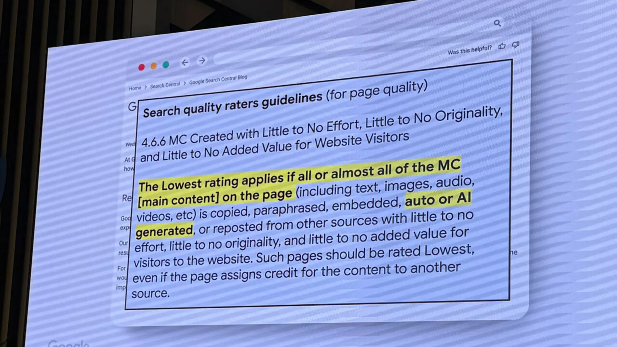 John Mueller reveals Google quality raters now assess AI-generated content as shared by Aleyda Solís on LinkedIn.