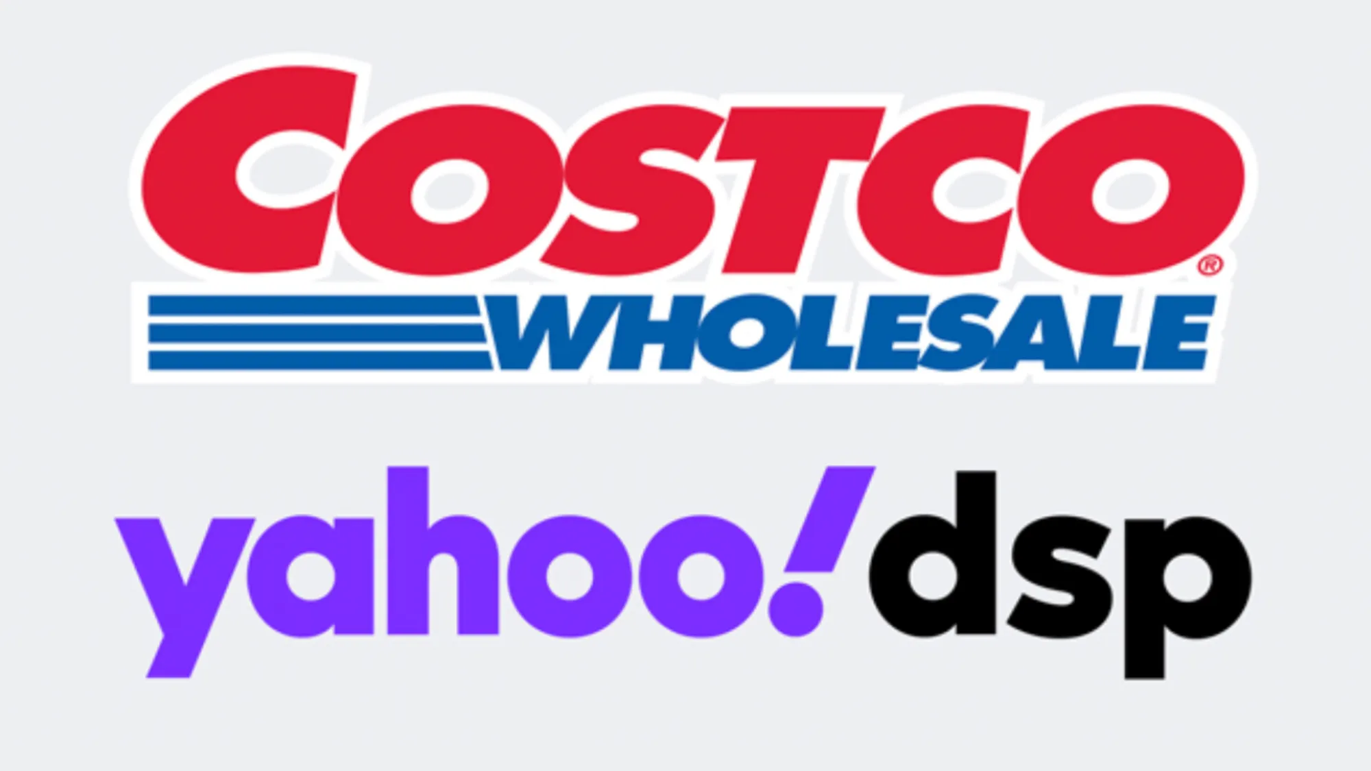 Costco and Yahoo DSP logos representing their retail media partnership for targeted advertising