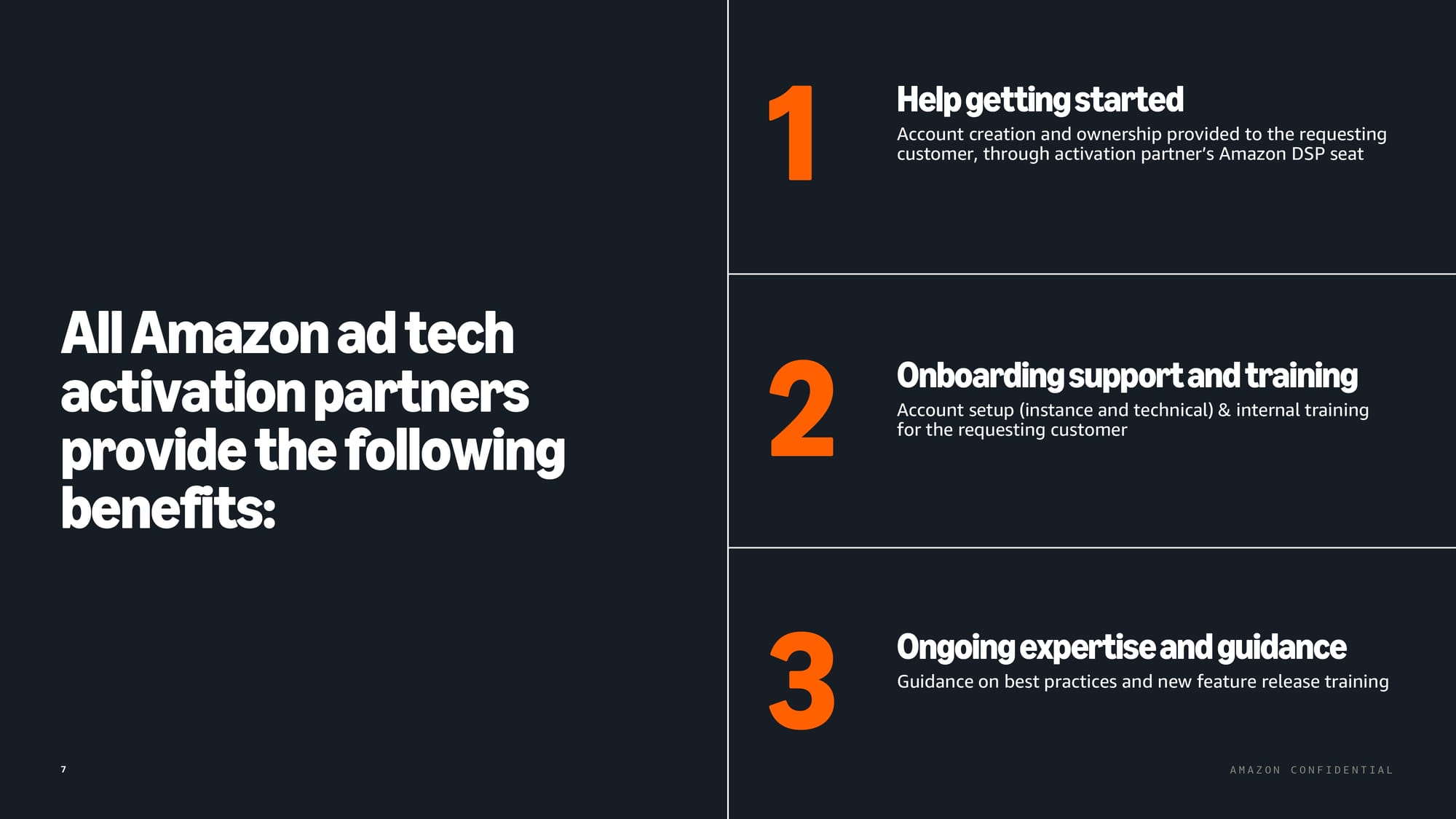 Three core benefits provided by Amazon ad tech activation partners for DSP campaign management