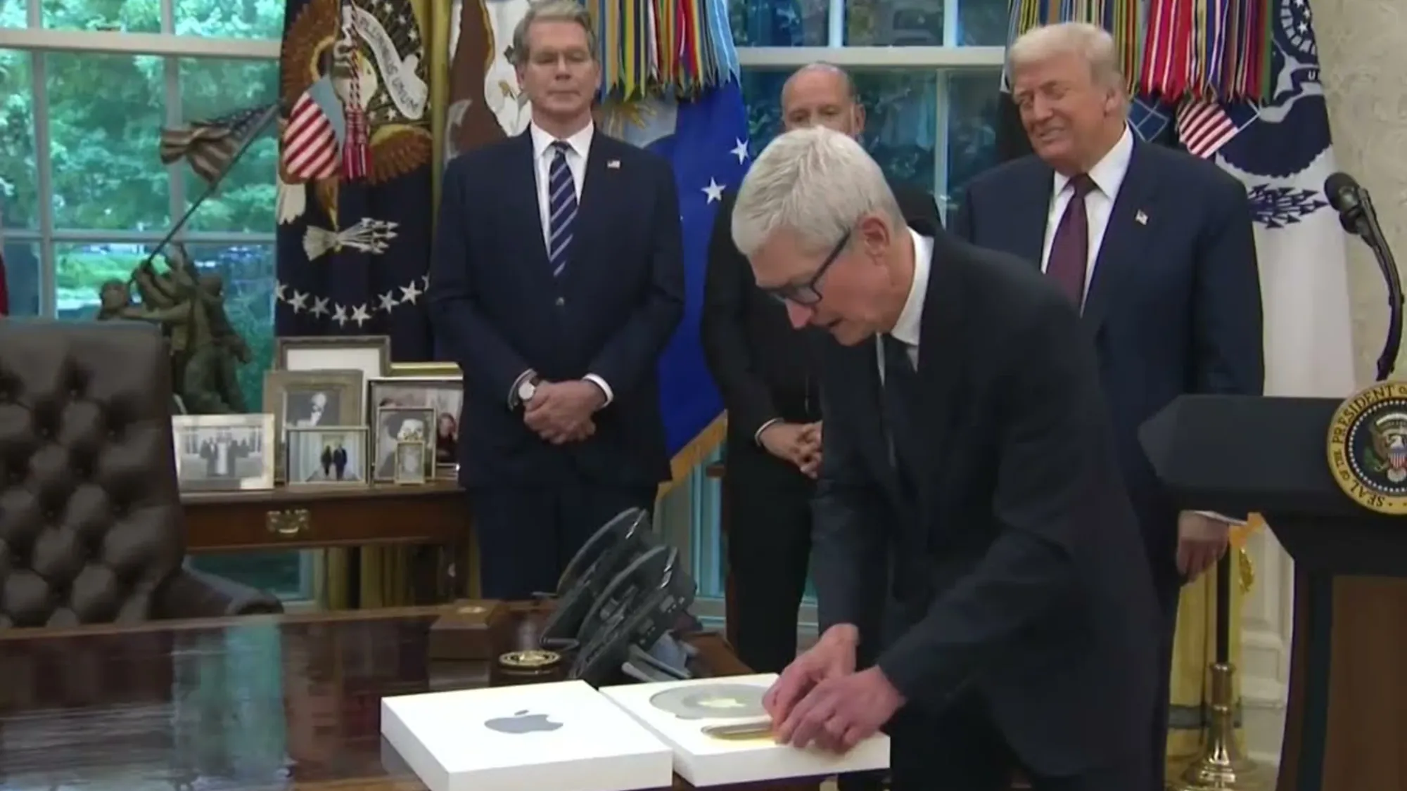 Apple CEO gives Trump gold gift exceeding company policy