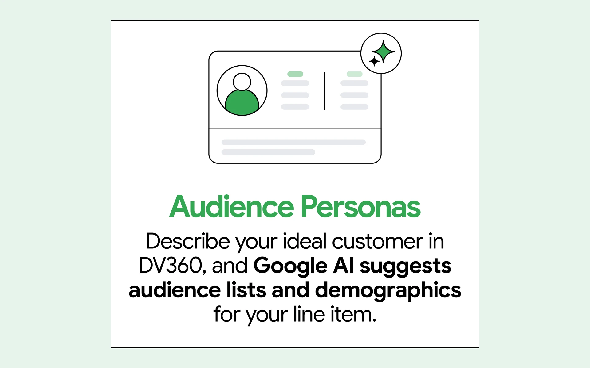 AI-powered Audience Personas in Display & Video 360 converts customer descriptions into targeted ad campaigns.