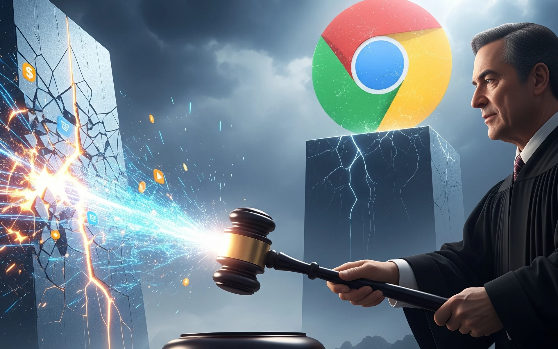 Judge strikes Google's ad monopoly with gavel, shattering tech giant's control over digital advertising markets.
