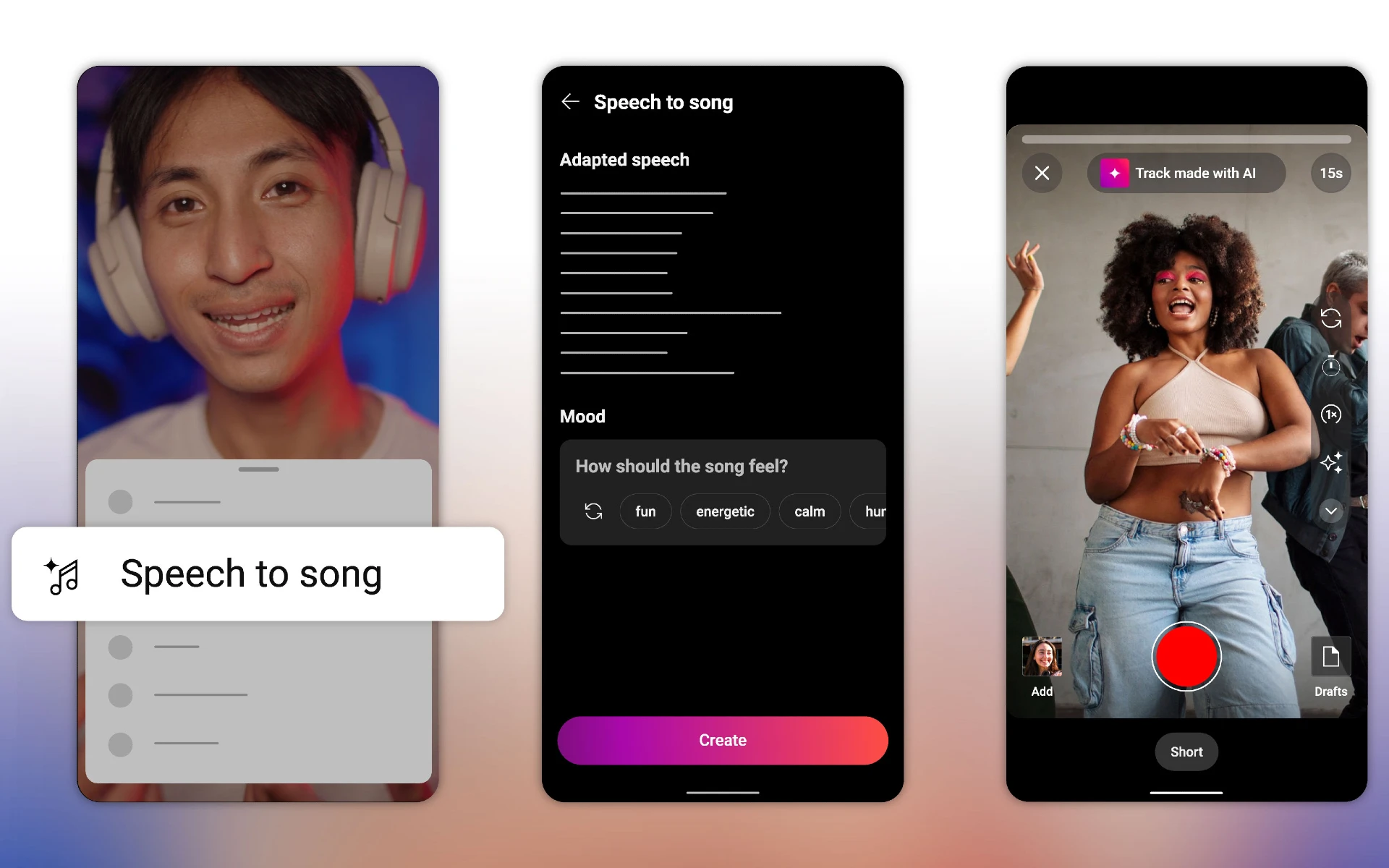YouTube's Speech to Song AI tool converts dialogue into music with mood selection options