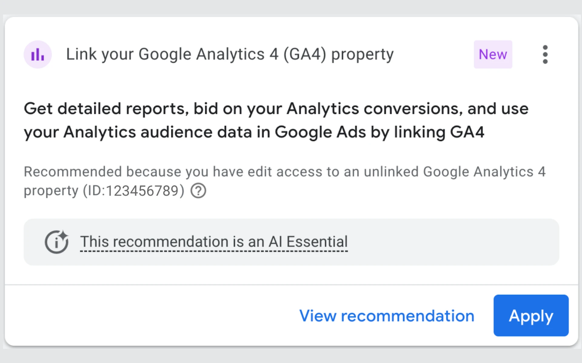 Google Ads introduces one-click Analytics linking recommendation
