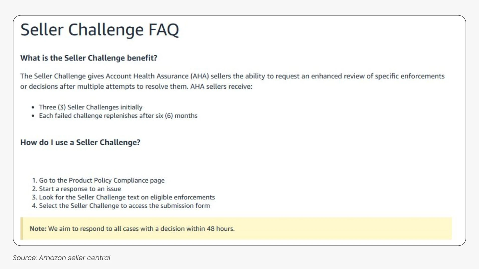 Amazon introduces seller challenge feature for enforcement appeals