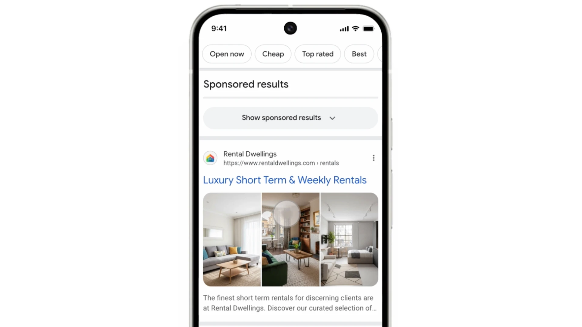Google introduces sticky sponsored results label and hide ads control
