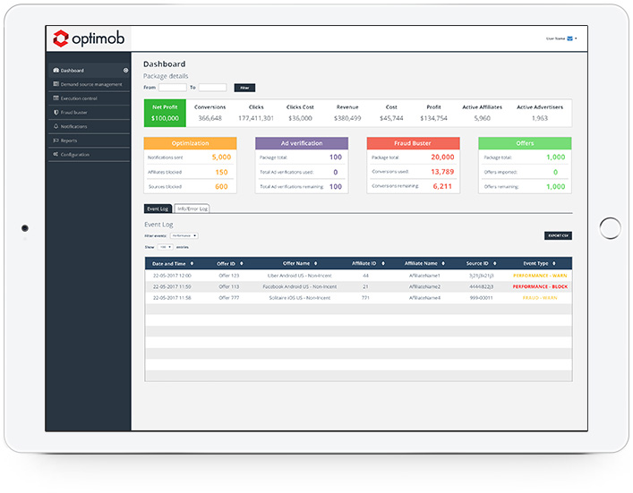 optimob dashboard