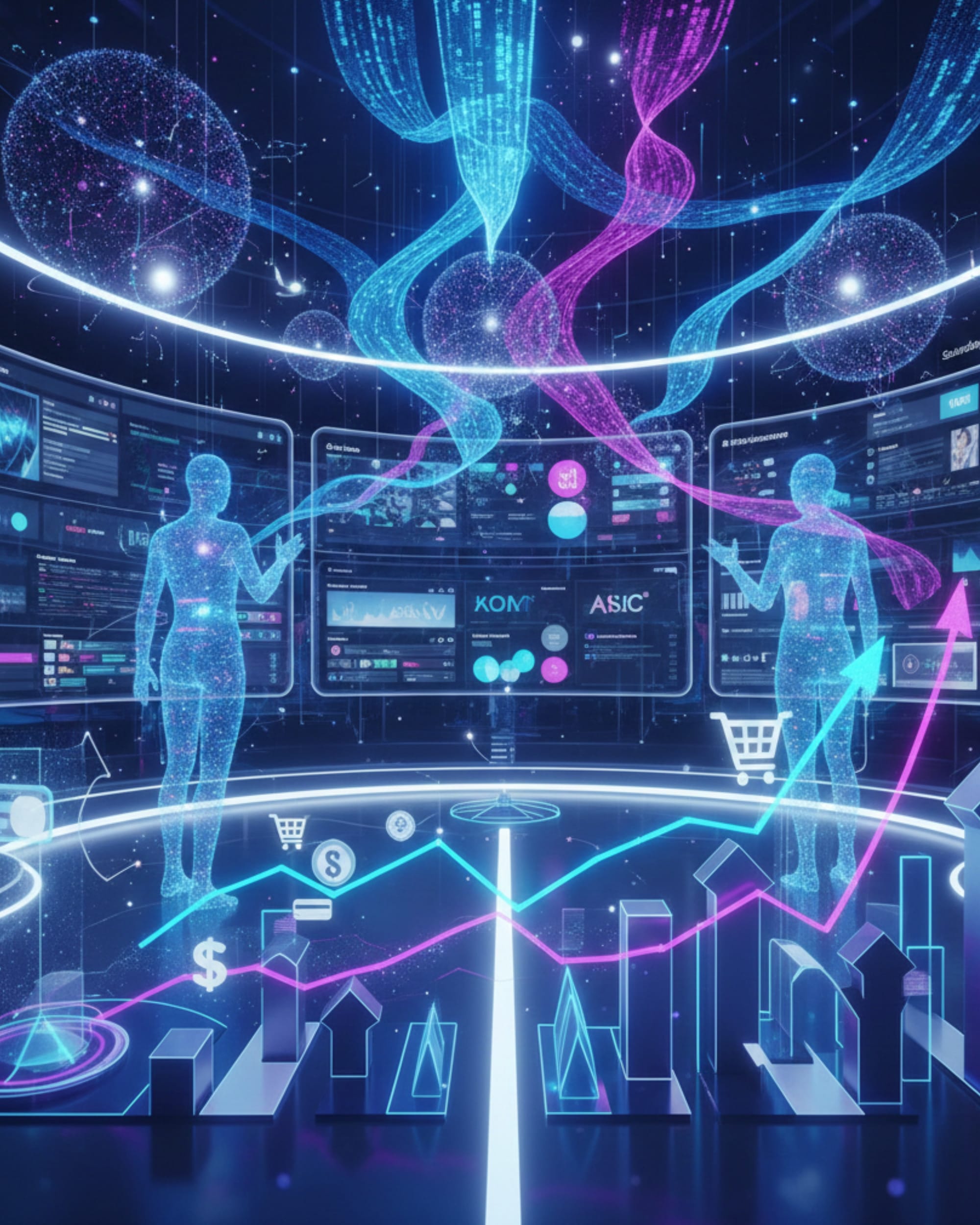 AI agents autonomously manage digital advertising campaigns showing growth metrics and automation