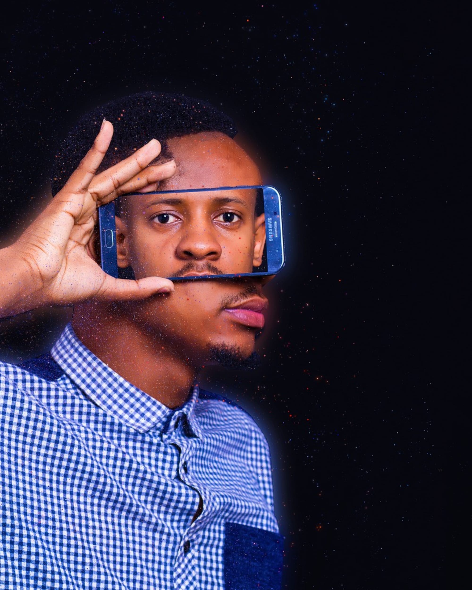 Young Black consumer engaging with mobile digital content representing cultural representation in advertising