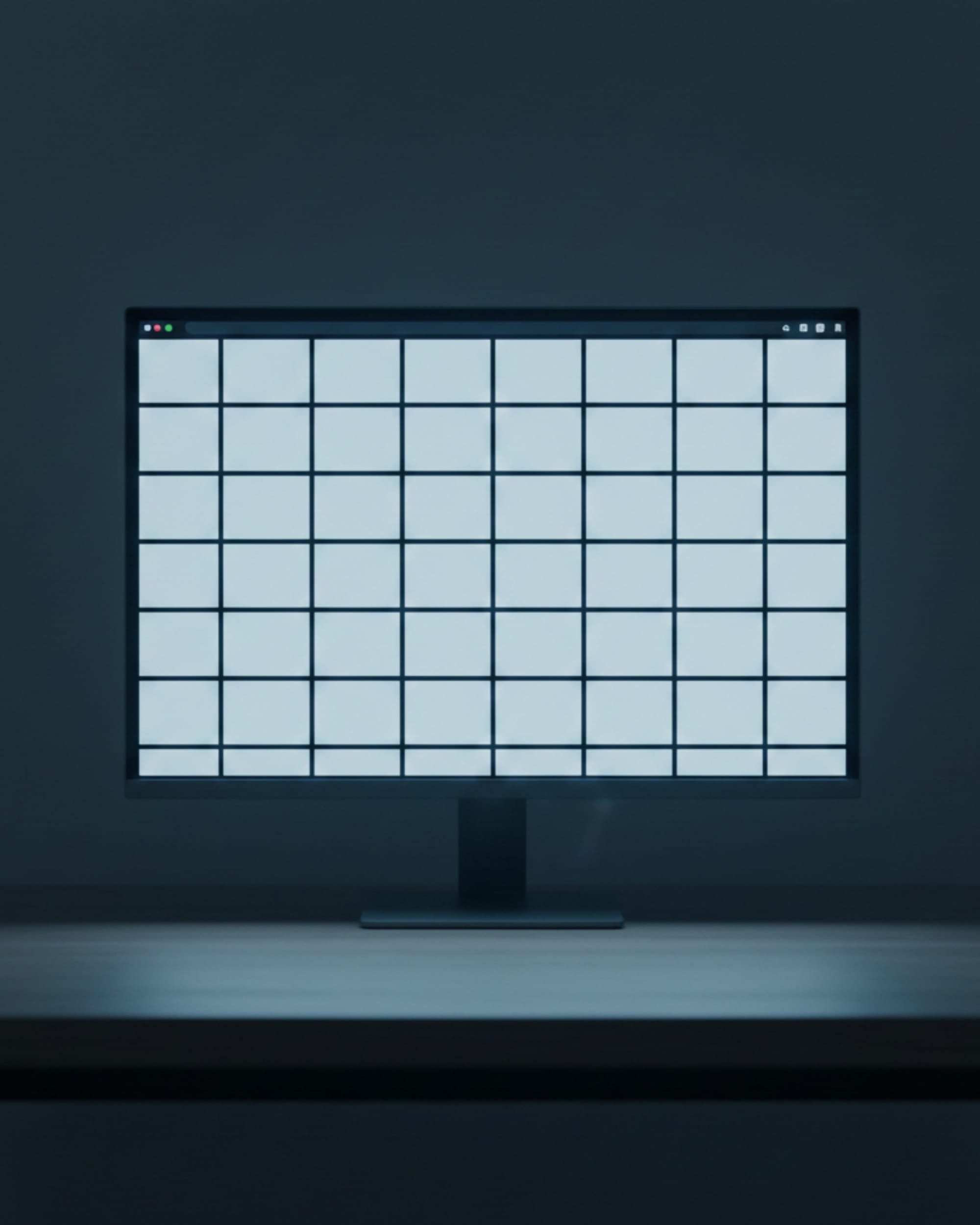 A browser displaying a blank grid of empty ad slots — a parked domain with no content, only ads.