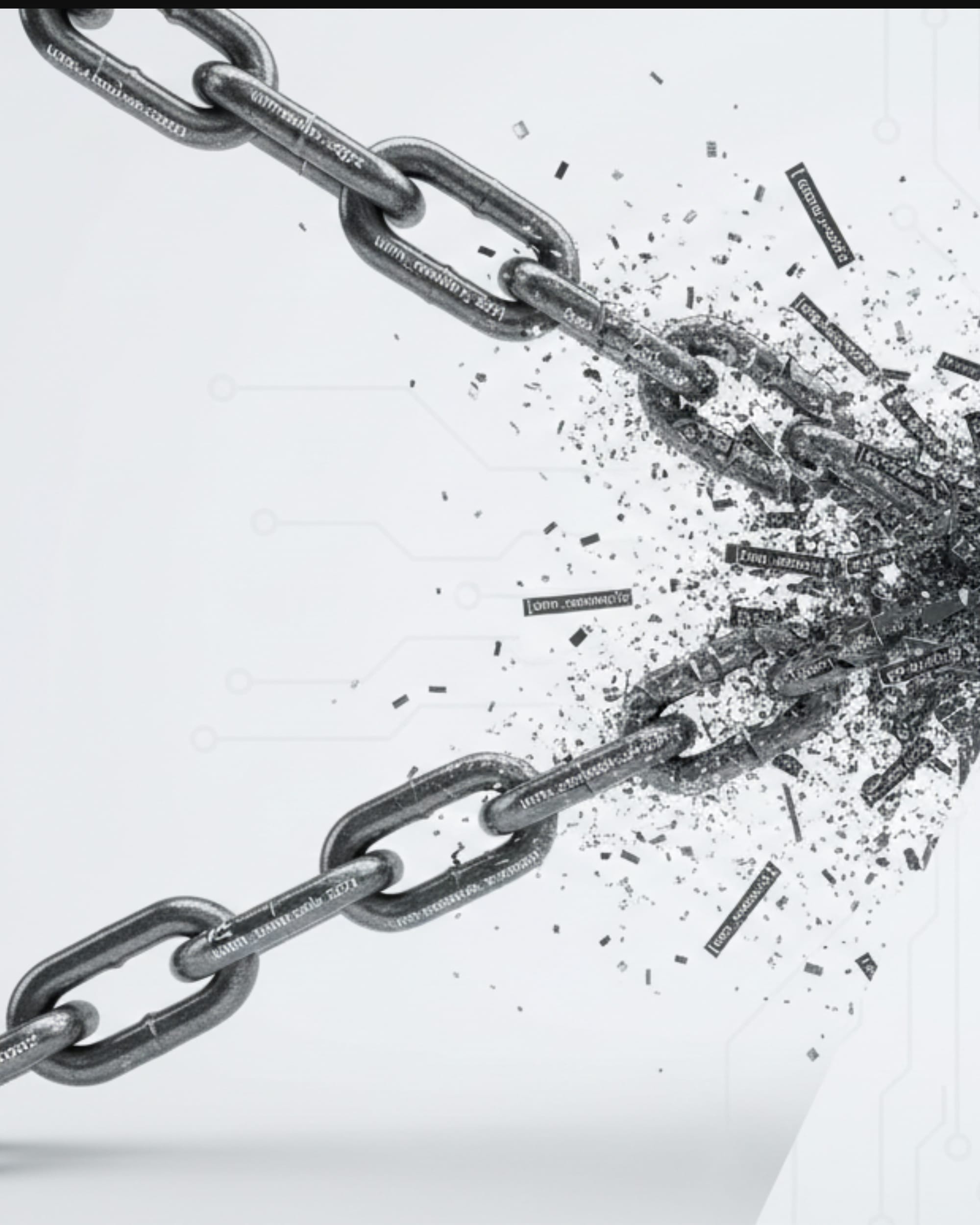 Breaking chain showing fragile hardcoded UTM parameters versus robust dynamic ValueTrack macros