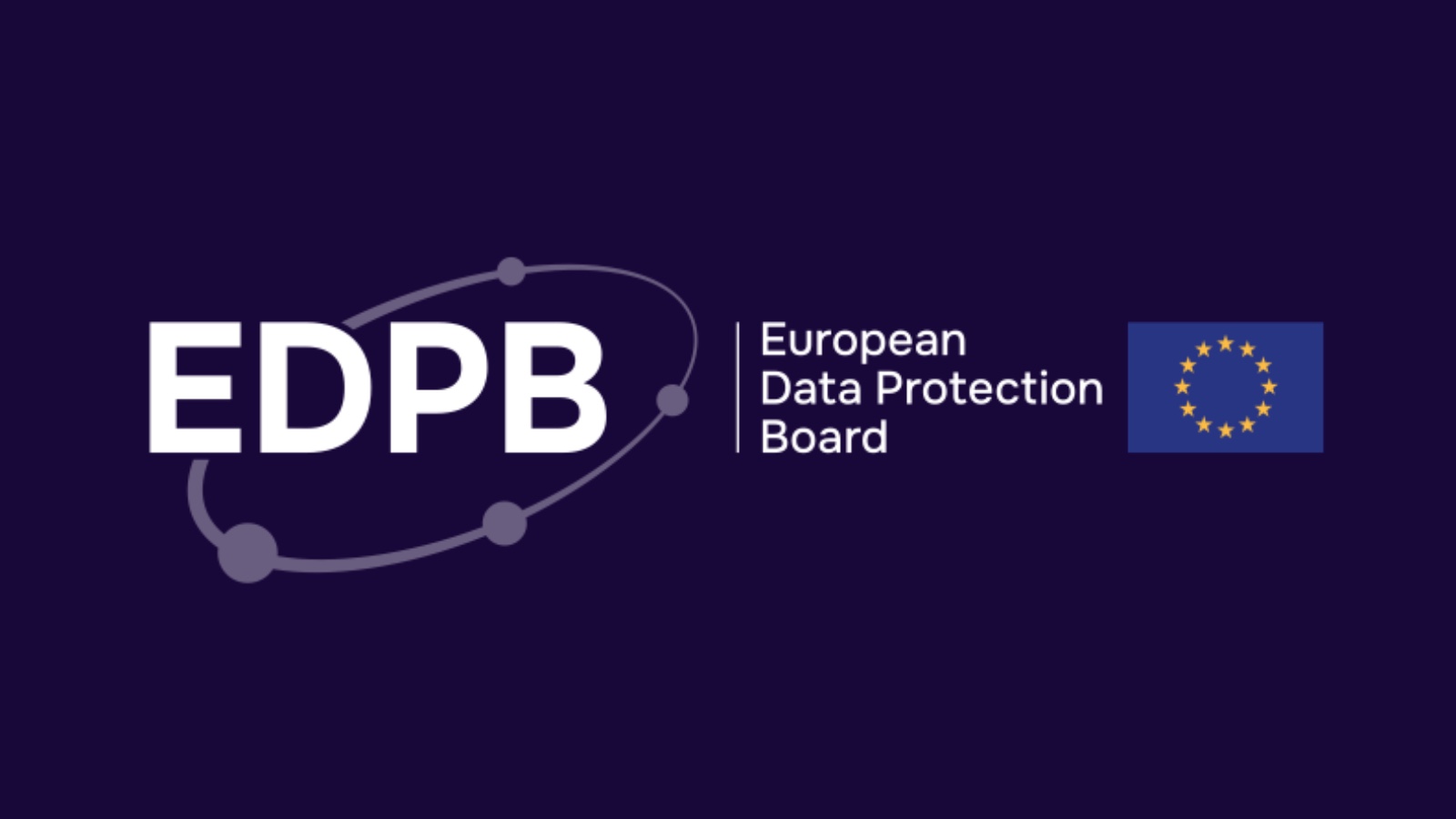 European Data Protection Board official logo with EU flag on dark background.