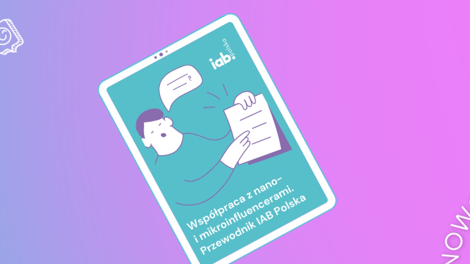 IAB Polska nano and microinfluencer guide cover displayed on a tablet screen