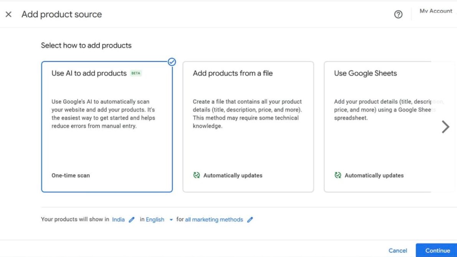 Google Merchant Center quietly adds AI product import in beta
