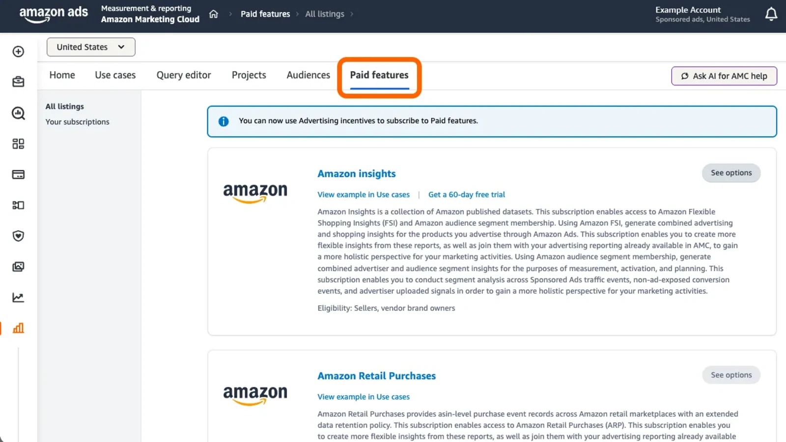 Amazon now lets AMC users query 1P paid features for free until end of 2026