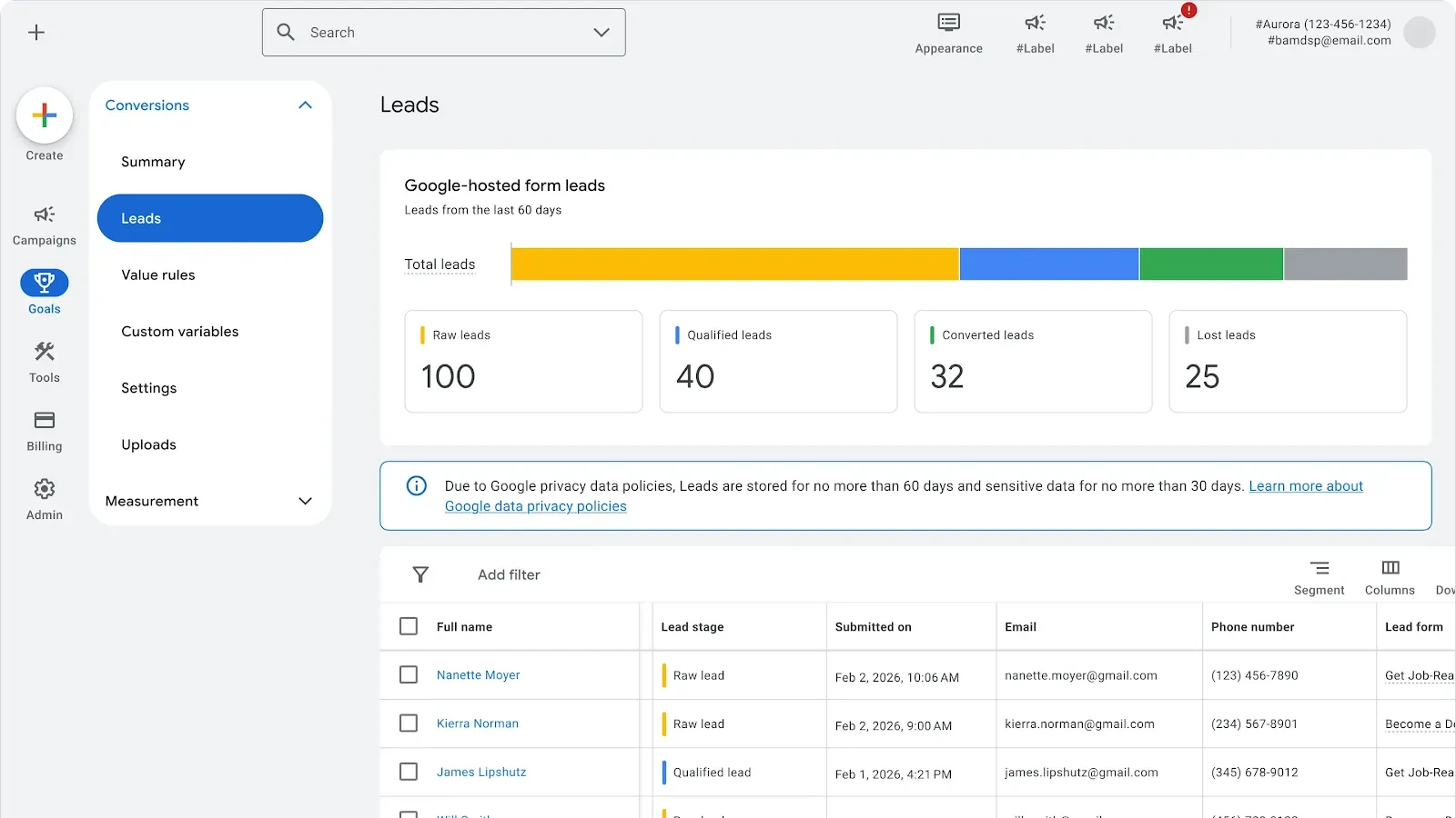 Google Ads gets a native leads screen that bypasses the CRM tab