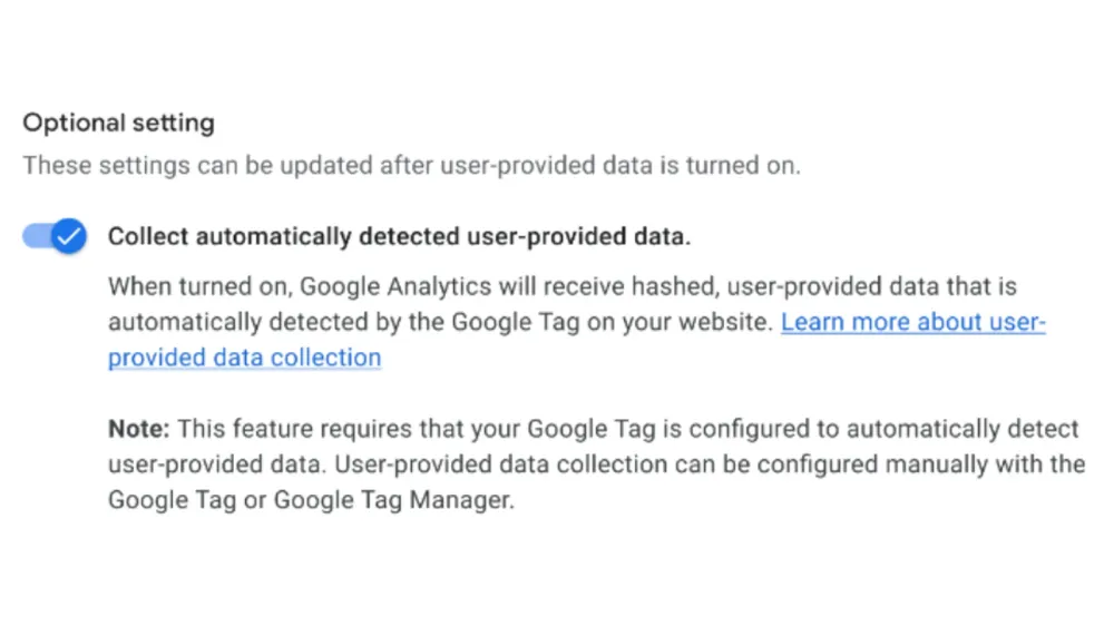 GA4 now collects user-provided data without a user ID