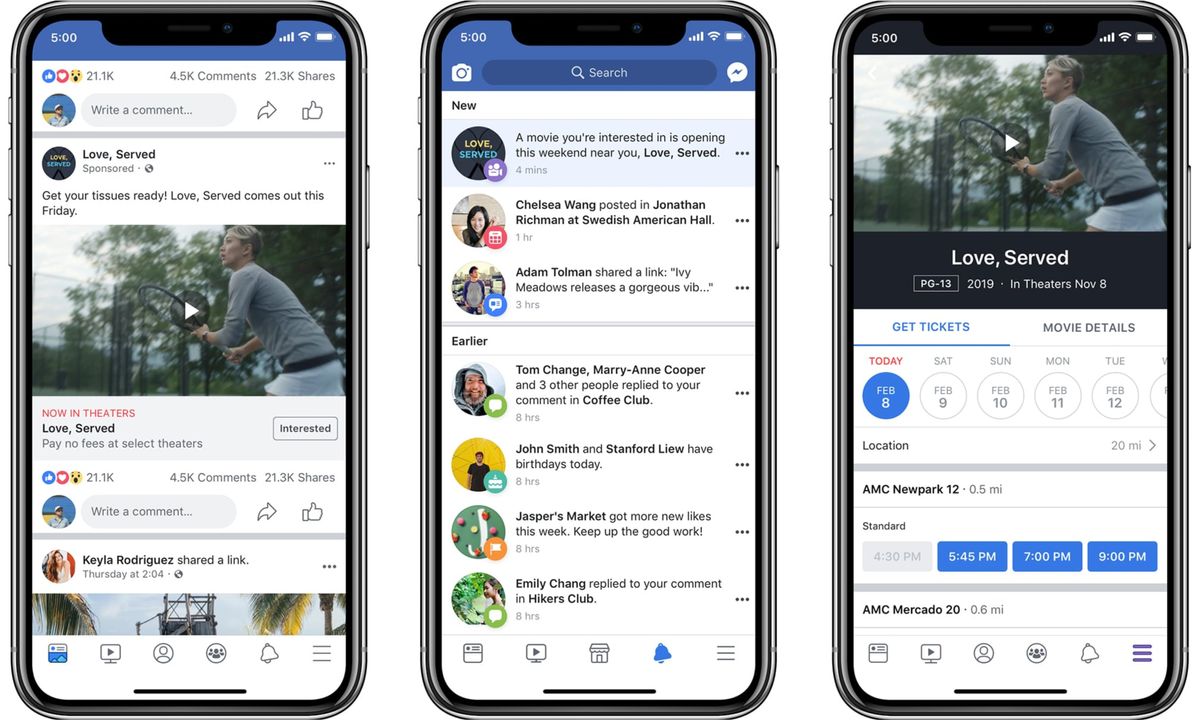 Facebook launches movie reminder ads and movie showtime ads