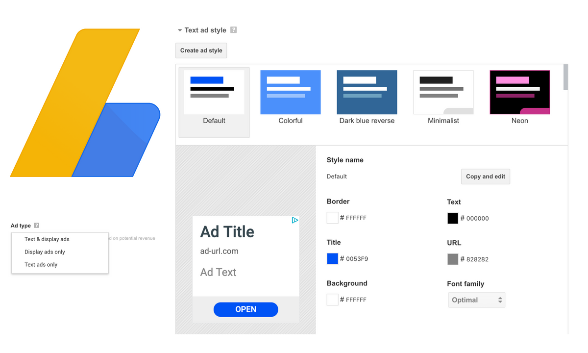 AdSense phases out ad types and ad styles