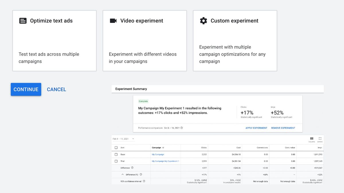 Google Ads rolls out a new Experiments page