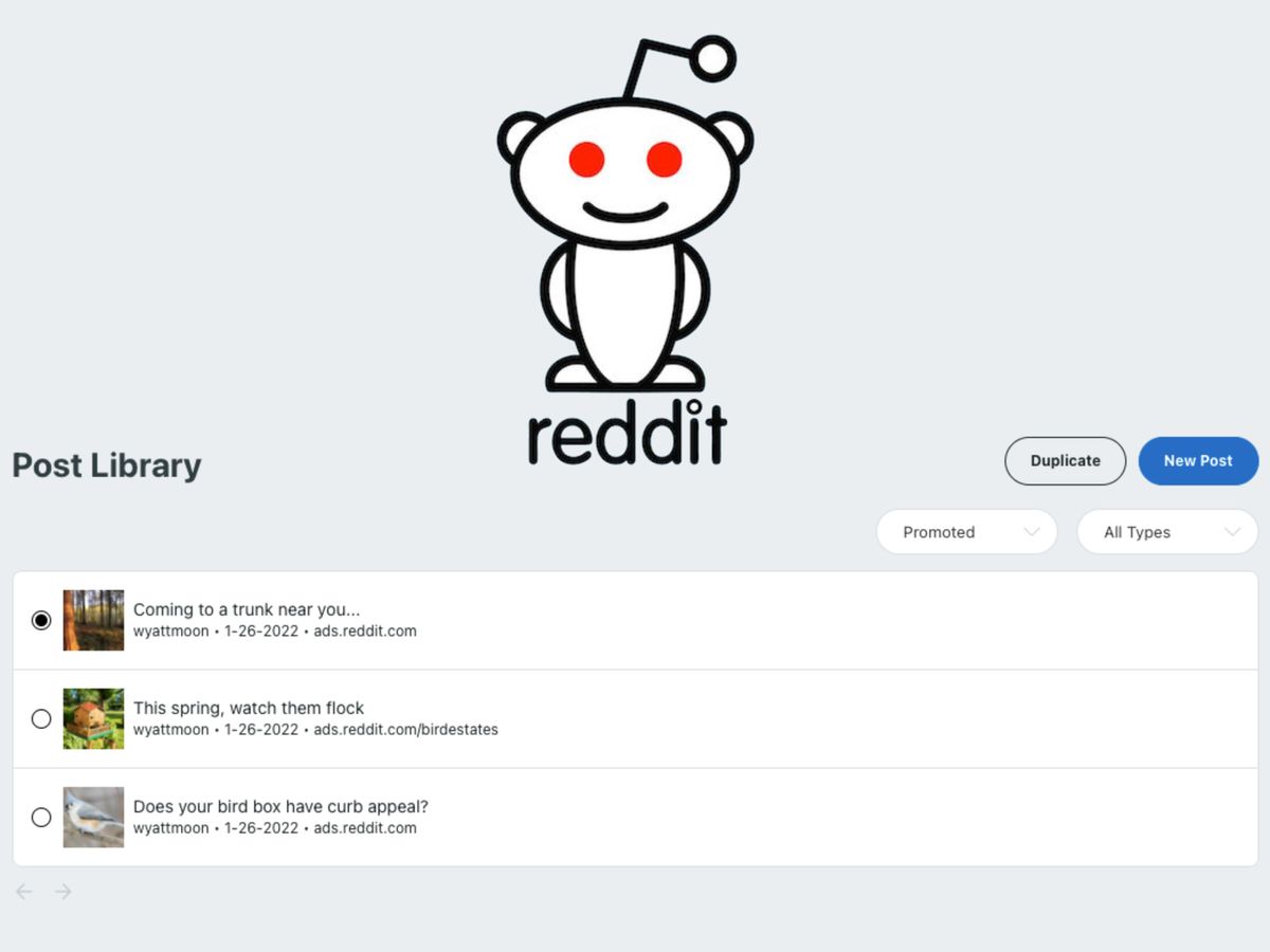 Reddit Ads introduces a Post Library