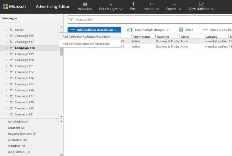 Microsoft introduces campaign-level associations in Microsoft Advertising Editor
