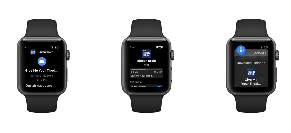 Podcast player outcast for Apple Watch