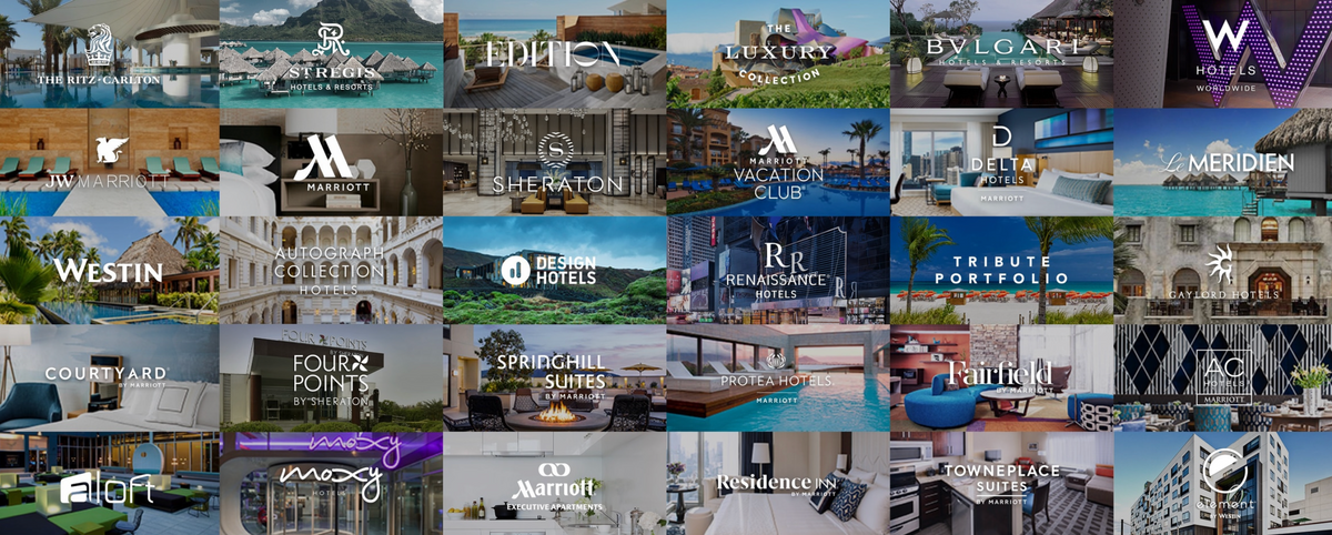 Marriott operates under 30 travel brands.
