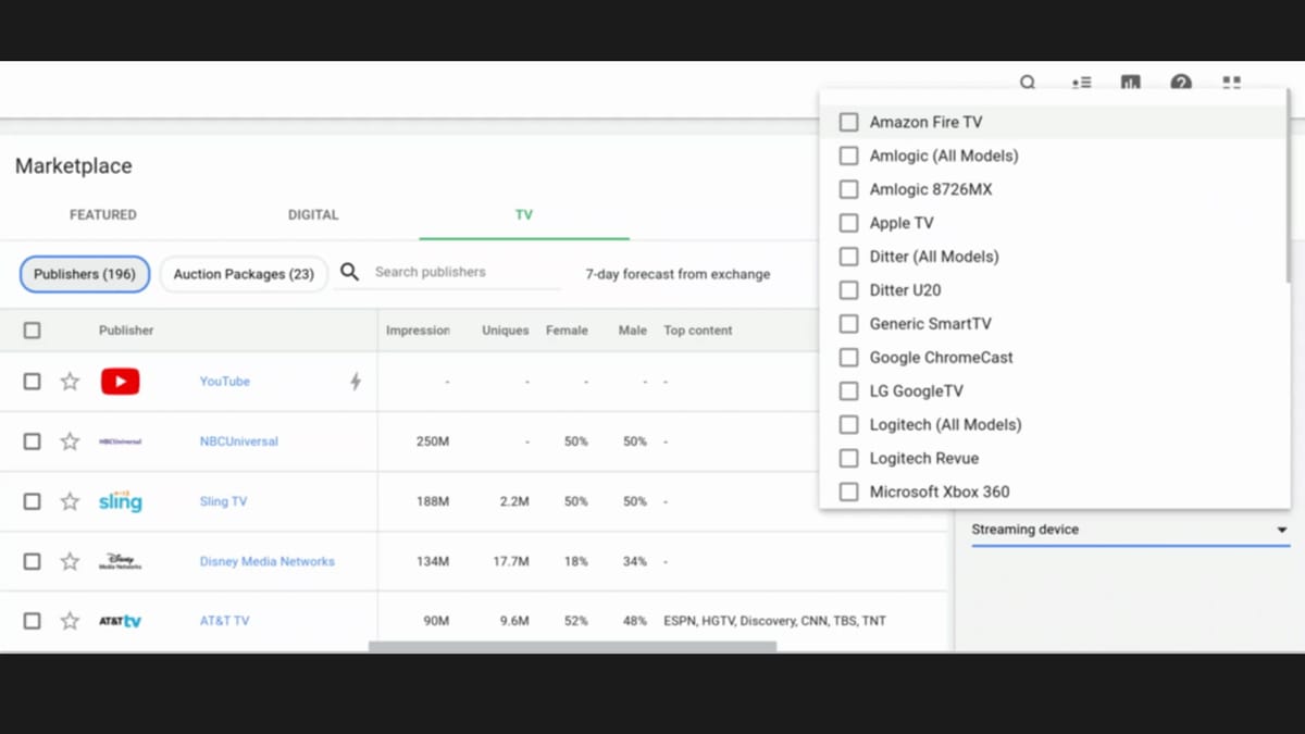 Google creates a TV section in DV360’s Marketplace