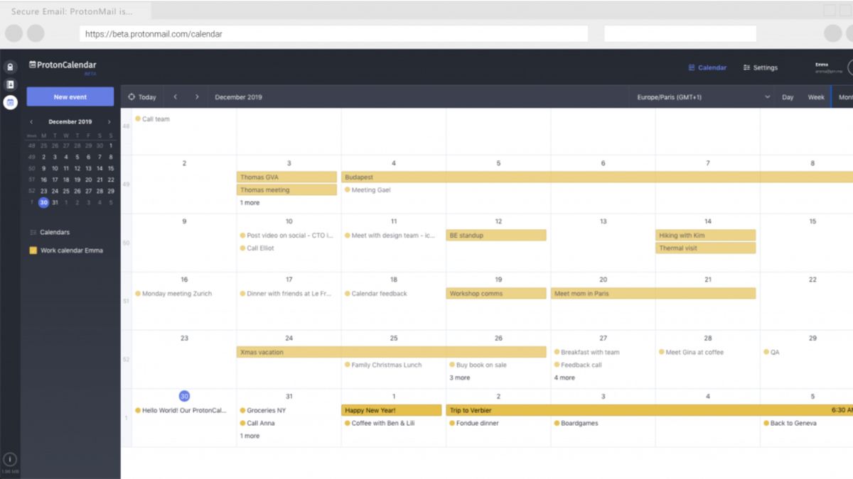 ProtonMail launches ProtonCalendar, a calendar fully encrypted