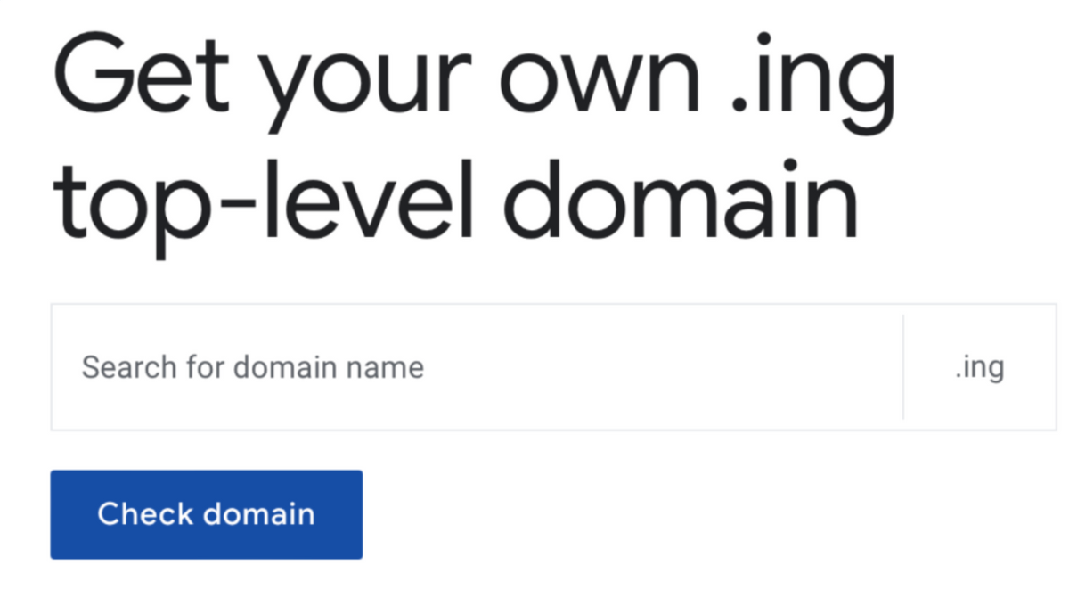 Google Registry launches new top-level domain: .ing