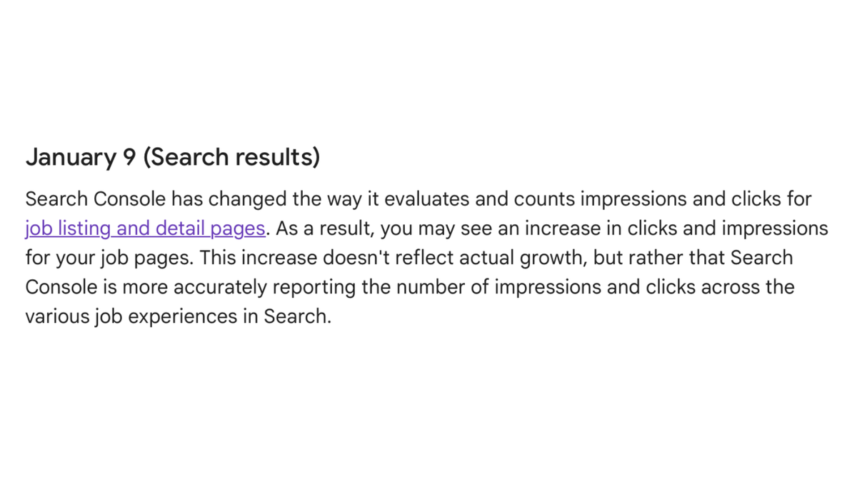 Google changes the way it measures impressions and clicks for job listings