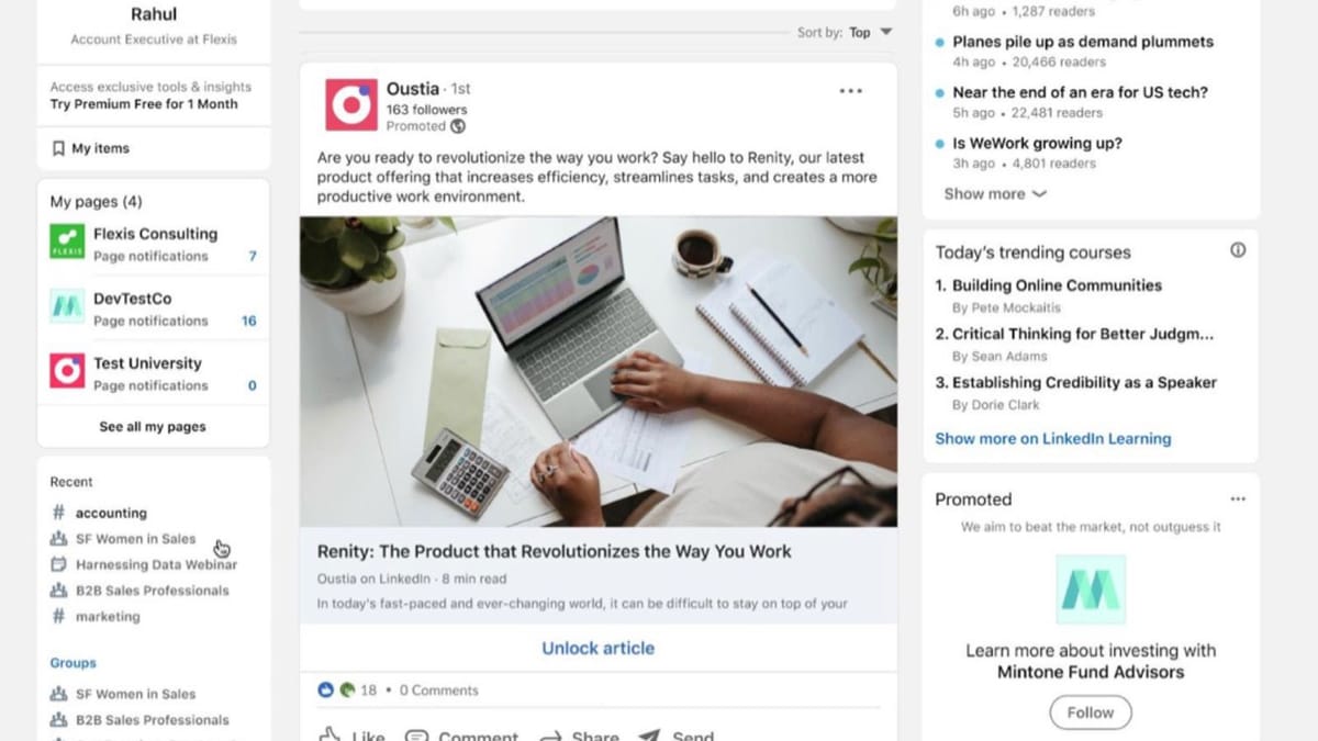 LinkedIn launches Sponsored Articles