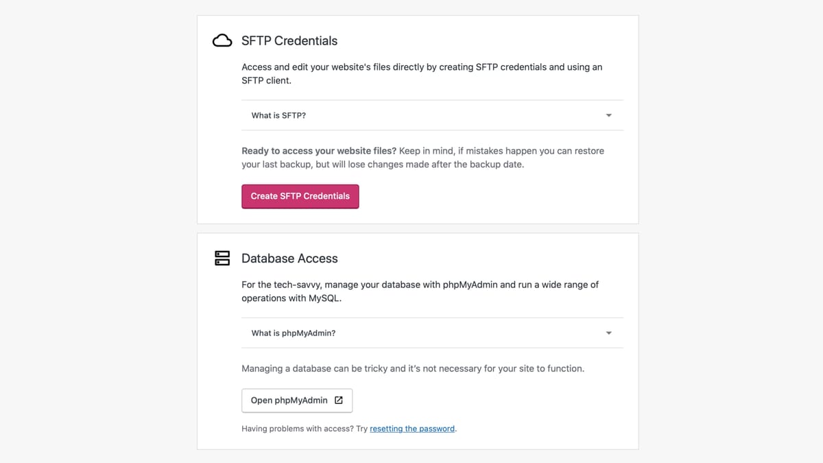 WordPress.com launches SFTP and PHPMyAdmin access on Business and eCommerce plans