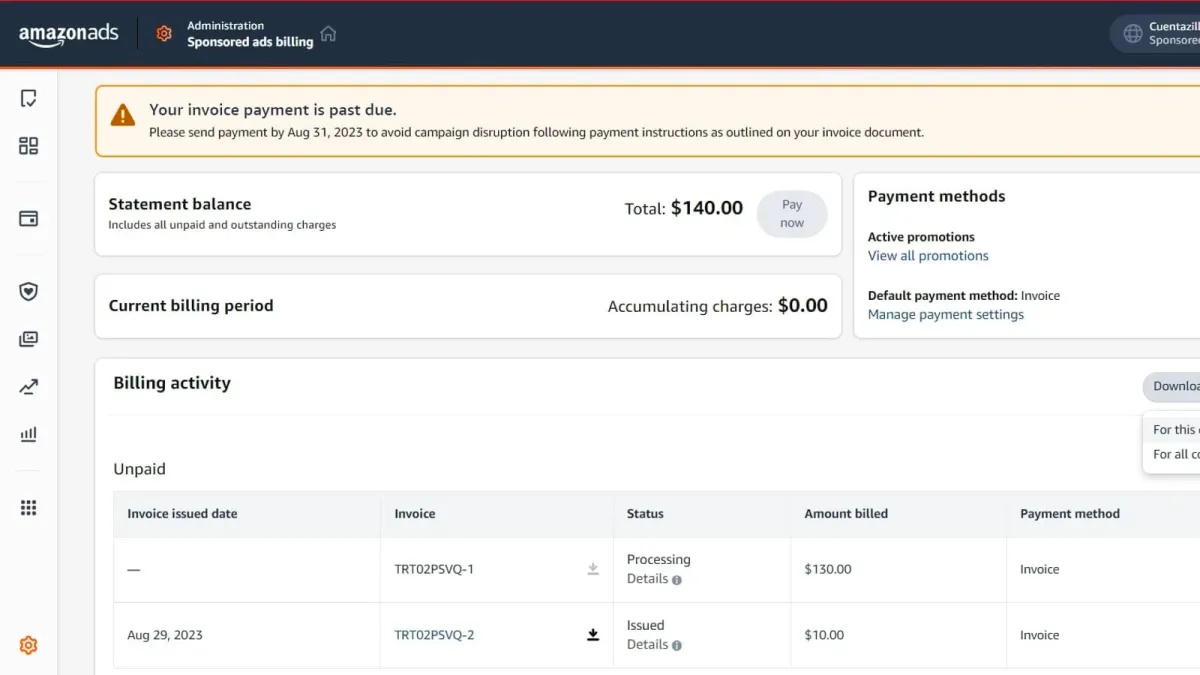 Amazon Sponsored Ads unveils Consolidated Invoice Statements