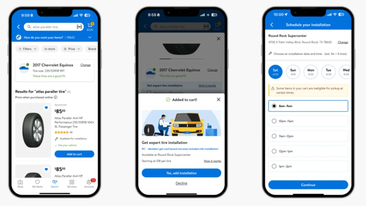 Tires go omnichannel: Walmart integrates marketplace with auto care centers