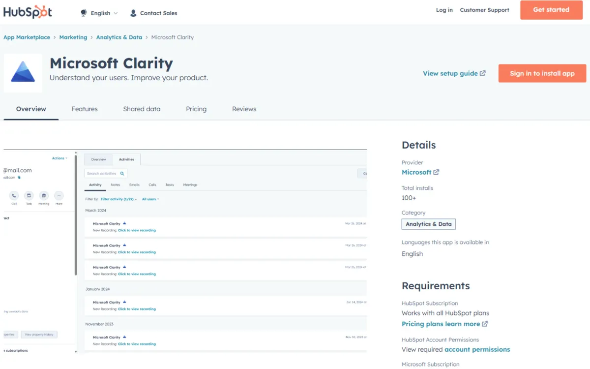 Microsoft Clarity and HubSpot now integrated