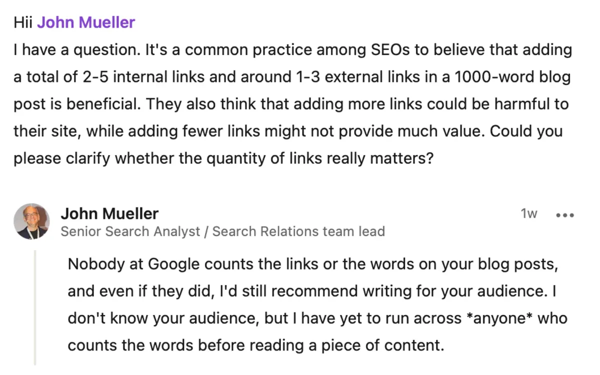 Google senior analyst debunks link quantity myths in SEO practices