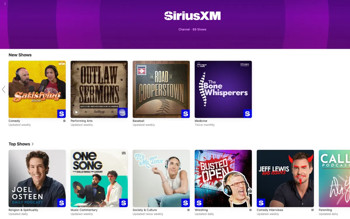 SiriusXM launches premium podcast subscription on Apple Podcasts