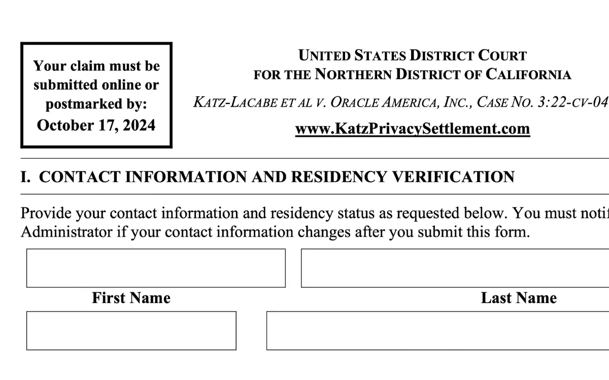 Oracle Privacy Settlement: Steps to submit your claim