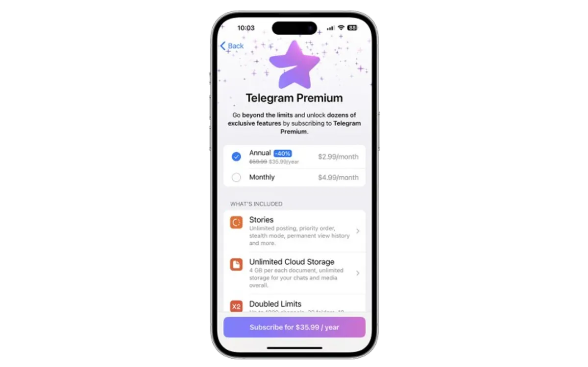 Telegram Premium hits 10M subscribers, adds Star Giveaways