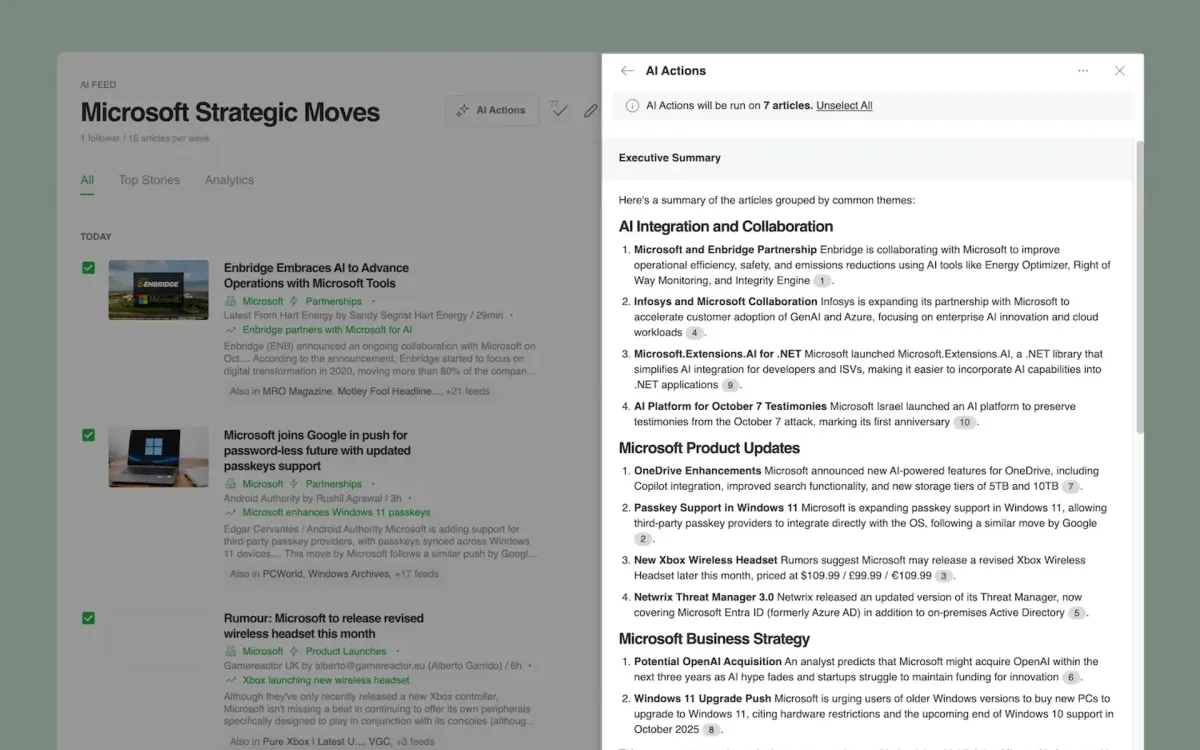 Feedly launches AI Actions